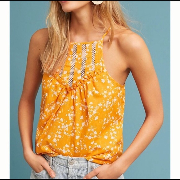 Maeve Martell Halter Top in yellow floral - Picture 2 of 8